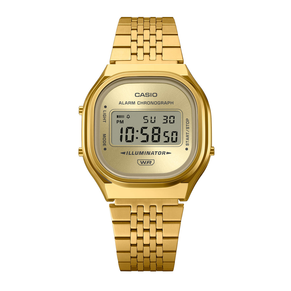 Casio A140WEG-9ADF Vintage Steel Watch – Gold – angle view