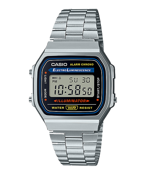 Casio A168WA-1WDF Retro Steel Digital Watch – Silver