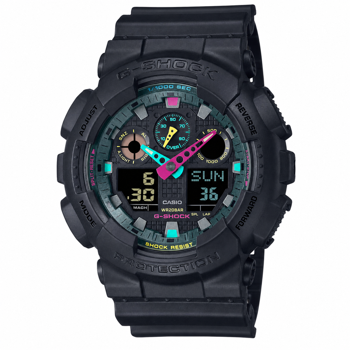 Casio G-Shock GA-100MF-1ADR Military Face Analog-Digital Watch – Black