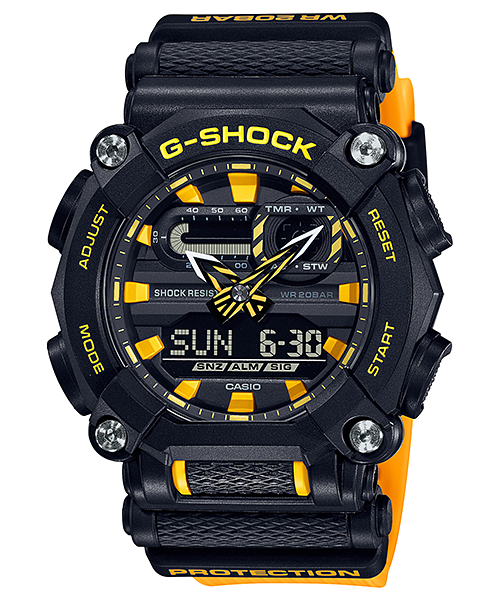 Casio G-Shock GA-900A-1A9 10-Sided Bezel Analog-Digital Watch – Yellow product photo