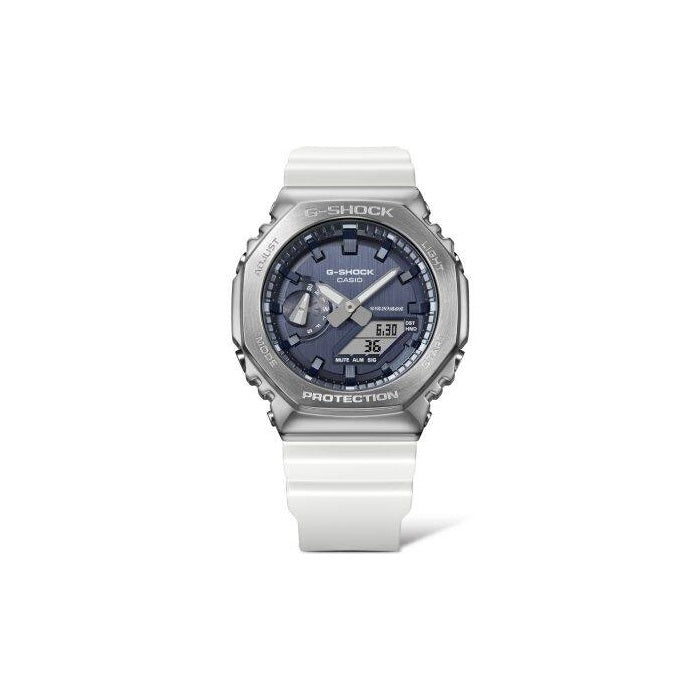 Casio G-Shock GM-2100WS-7ADR Metal Bezel CasiOak Watch – White Silver