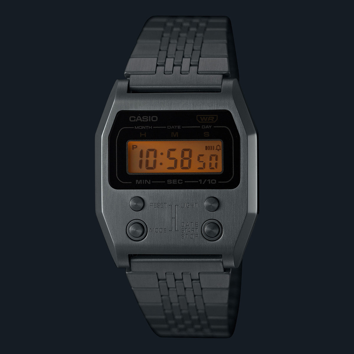 Casio A1100D-1DF Vintage Steel Watch – Silver – LED light