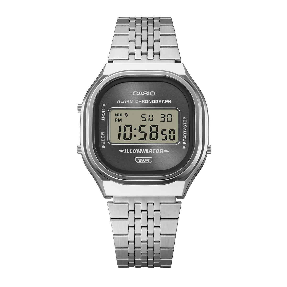 Casio A140WE-8ADF Vintage Steel Watch – angle view