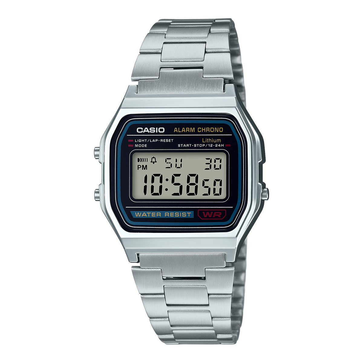 Casio A158WA-1DF Vintage Steel Digital Watch – Silver