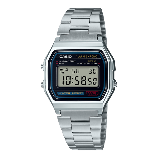 Casio A158WA-1DF Vintage Steel Digital Watch – Silver