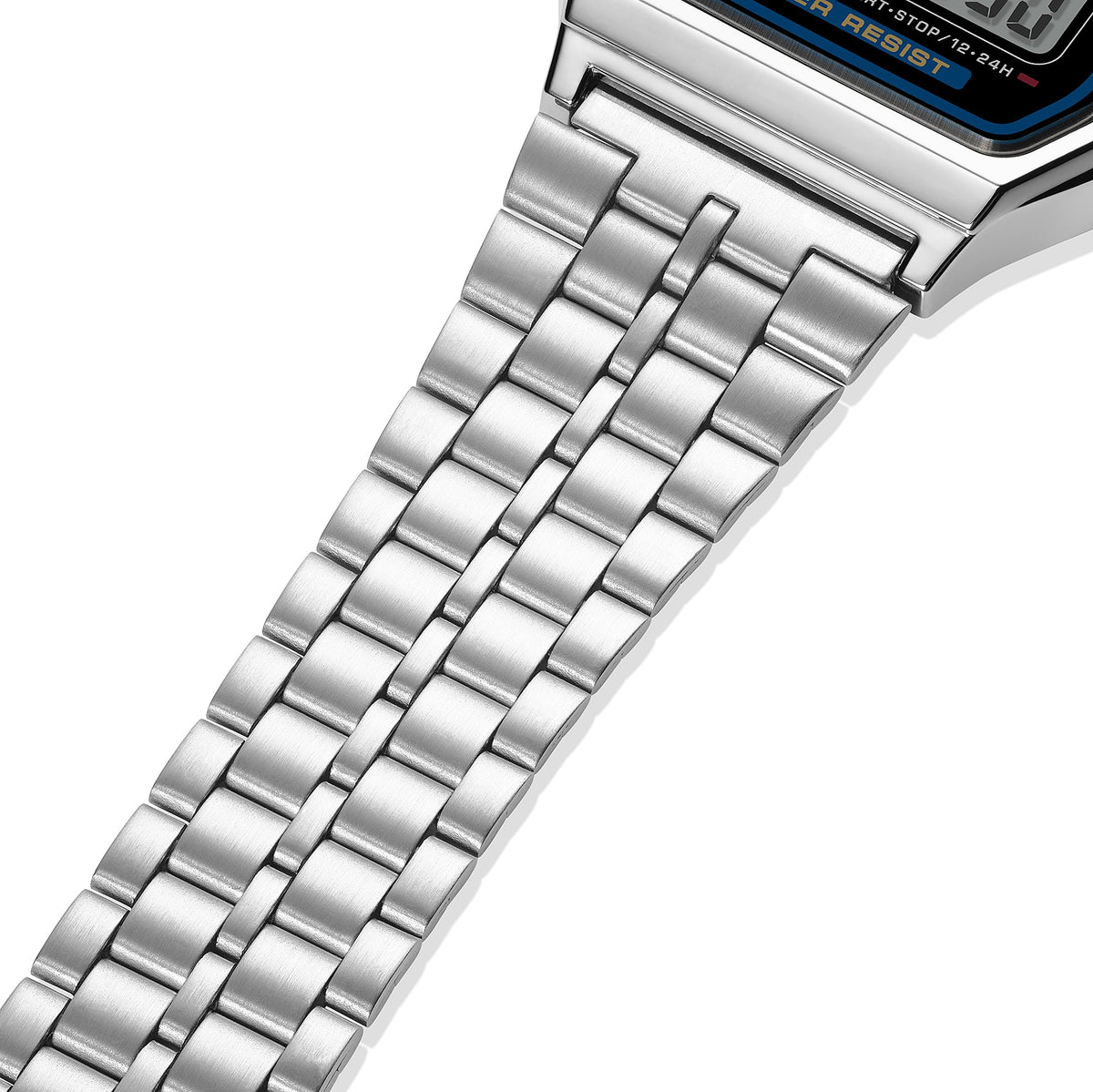 Casio A159W-N1DF Vintage Steel Watch – Silver – detail view