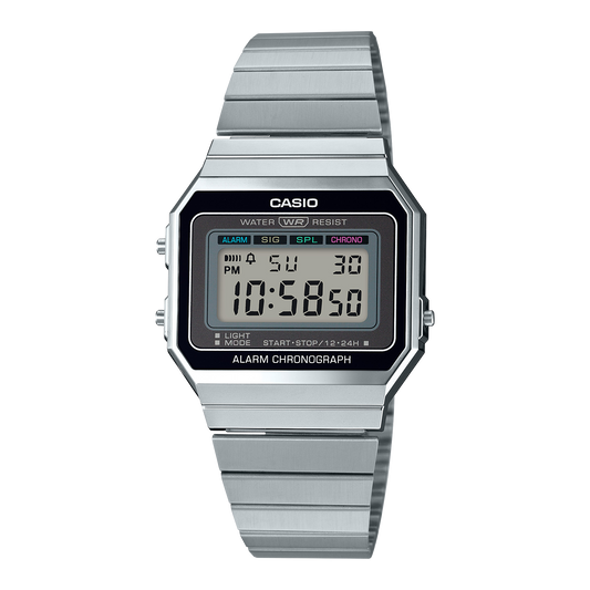 Casio A700W-1ADF Vintage Slim Steel Watch – Silver