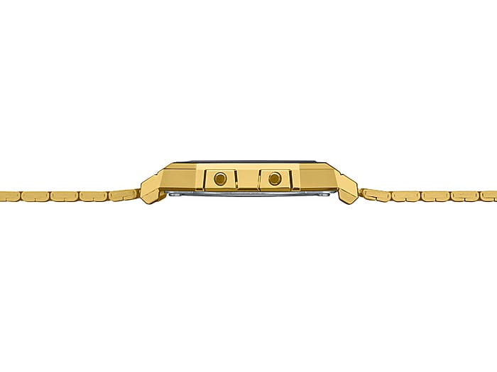 Casio A700WG-9ADF Vintage Slim Steel Watch – Gold – angle view