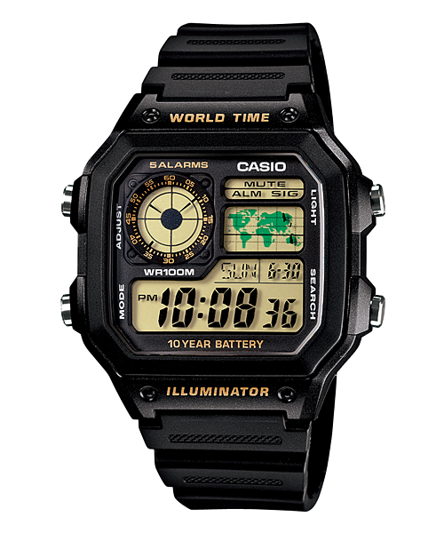 Casio AE-1200WH-1BVDF World Time Digital Watch – Green