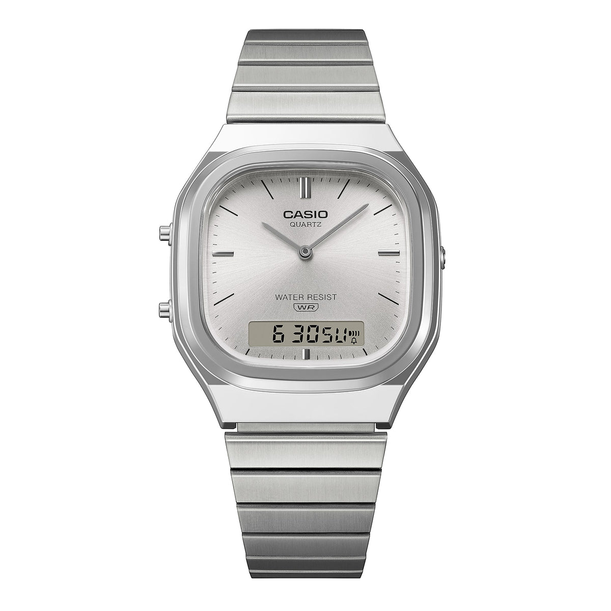 Casio Vintage AQ-240E-7ADF Analog-Digital Watch – Silver – front view