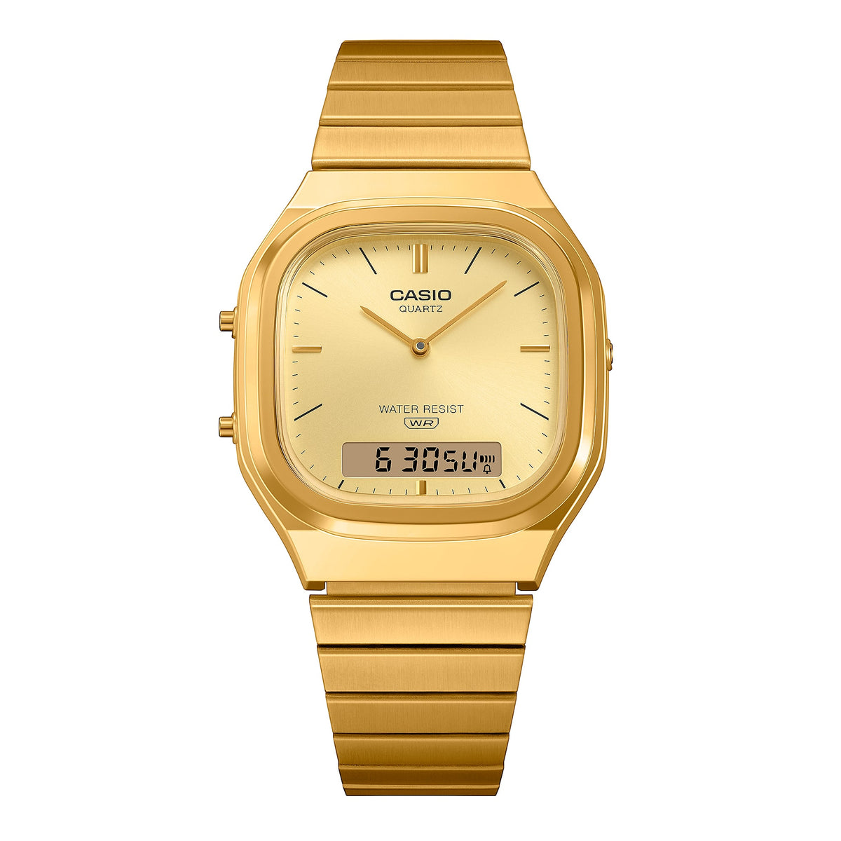 Casio Vintage AQ-240EG-9ADF Analog-Digital Watch – Gold Tone – front view