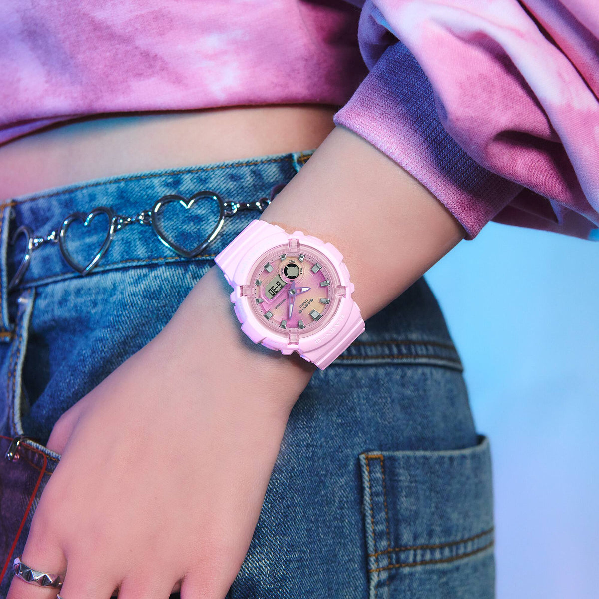 Casio Baby-G BGA-280TD-4A Tie-Dye Analog-Digital Watch – on wrist