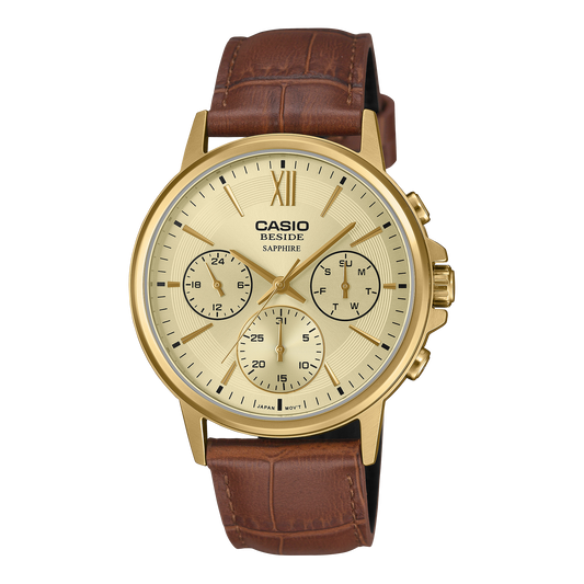 Casio Beside BMS-300GL-5AVDF Sapphire Dress Watch – Gold Tone product photo