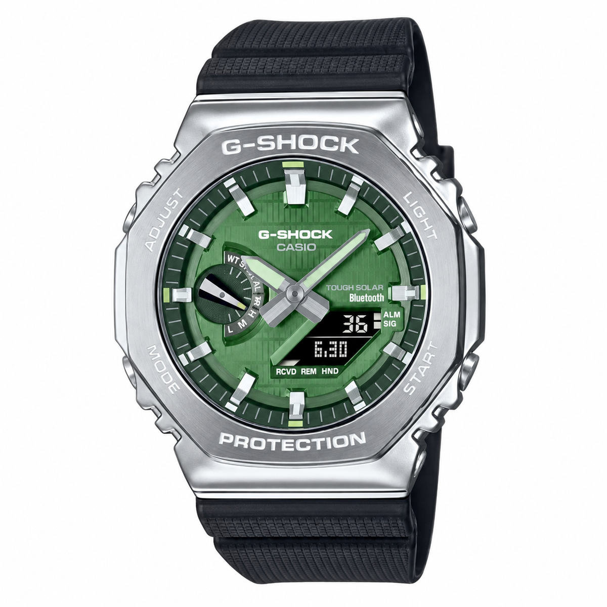 Casio G-Shock GBM-2100A-1A3DR Bluetooth Solar CasiOak Watch – Silver
