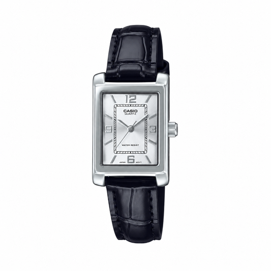 Casio LTP-1234LL-7ADF Women's Classic Leather Watch – Silver White