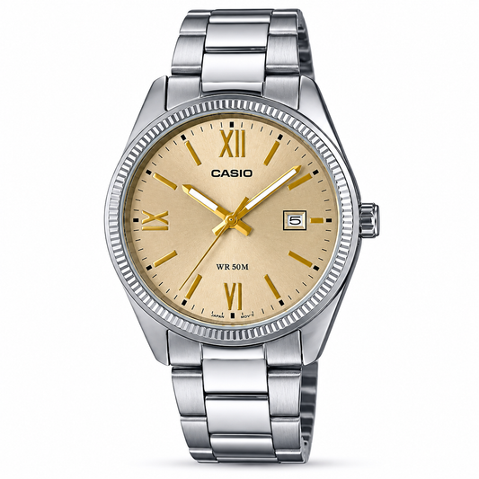 Casio MTP-1302DD-9AVDF Dual Tone Analog Watch – Gold Black