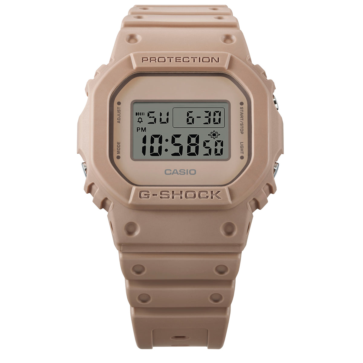 Casio G-Shock DW-5600NC-5DR Digital Square Watch – Neon Green – close-up
