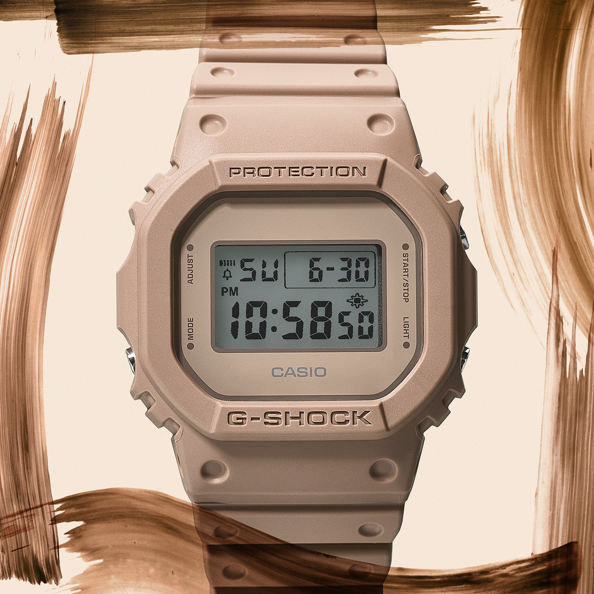 Casio G-Shock DW-5600NC-5DR Digital Square Watch – Neon Green – angle view