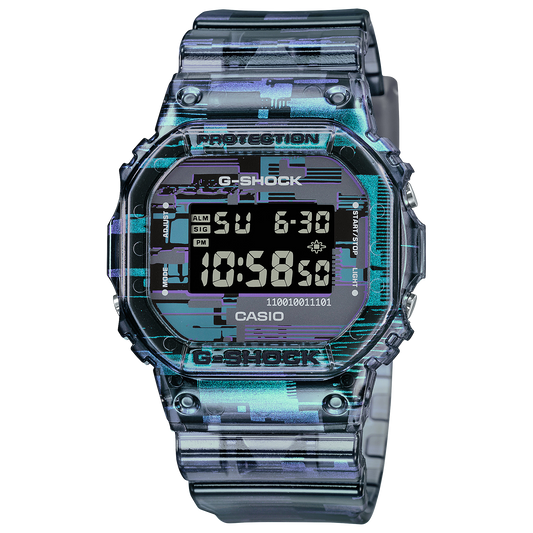 Casio G-Shock DW-5600NN-1DR Iridescent Glitch Digital Watch – front view