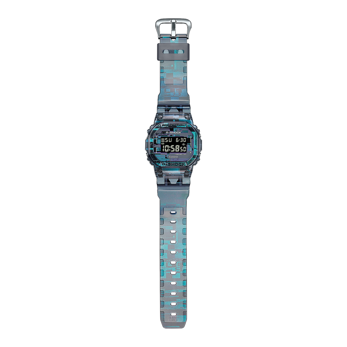 Casio G-Shock DW-5600NN-1DR Iridescent Glitch Digital Watch – angle view
