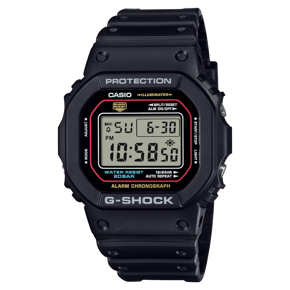 Casio G-Shock DW-5600RL-1DR Original Colours Digital Watch – front view