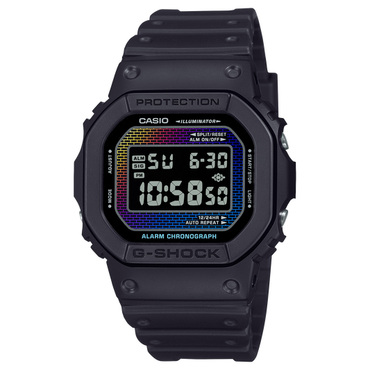 Casio G-Shock DW-5600RW-1D Digital Square Watch – Resin White – front view
