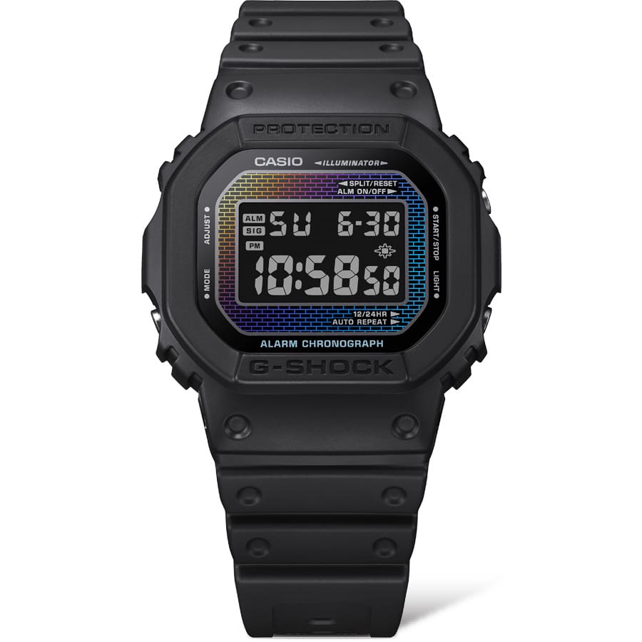 Casio G-Shock DW-5600RW-1D Digital Square Watch – Resin White – close-up
