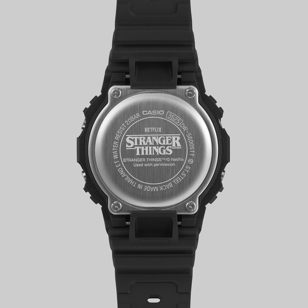 Casio G-Shock DW-5600STT-1D Stranger Things Collaboration Watch – Black – back view