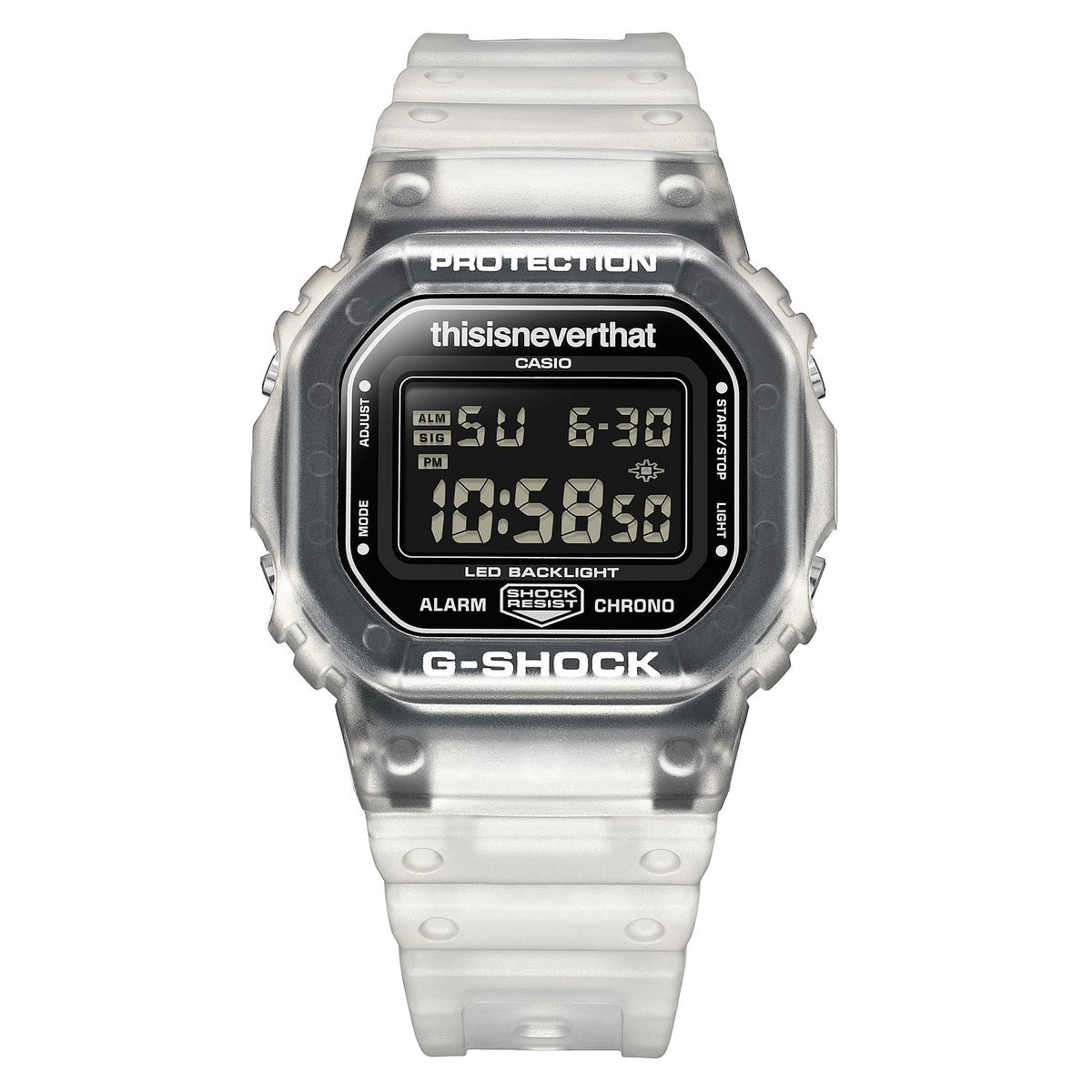 Casio G-Shock DW-5600TNT-7DR thisisneverthat Collaboration Watch – angle view