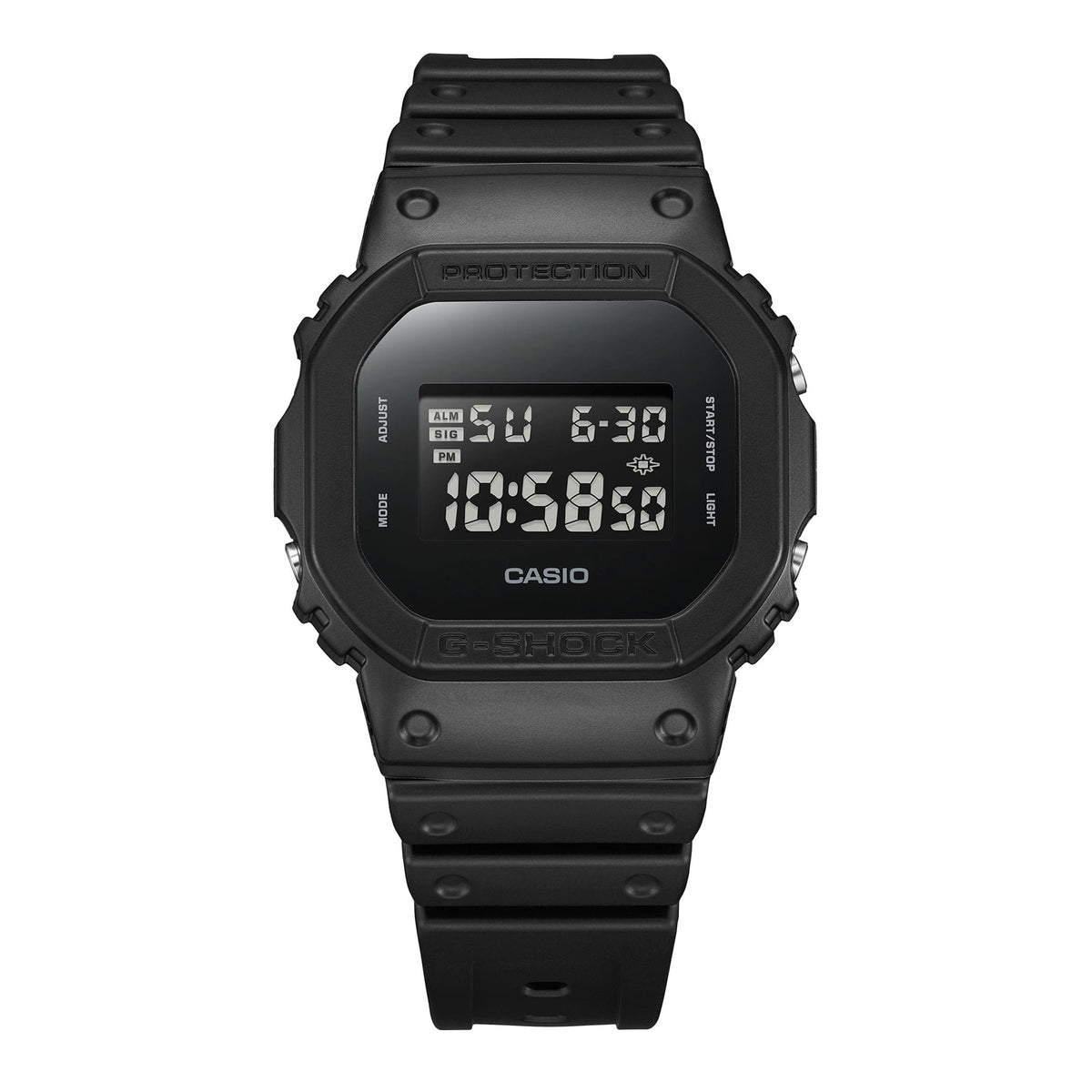 Casio G-Shock DW-5600UBB-1D Matte Stealth Digital Watch – angle view