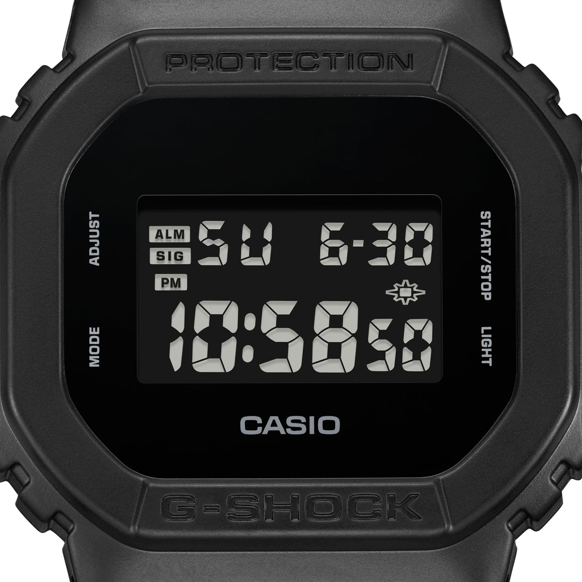 Casio G-Shock DW-5600UBB-1D Matte Stealth Digital Watch – angle view