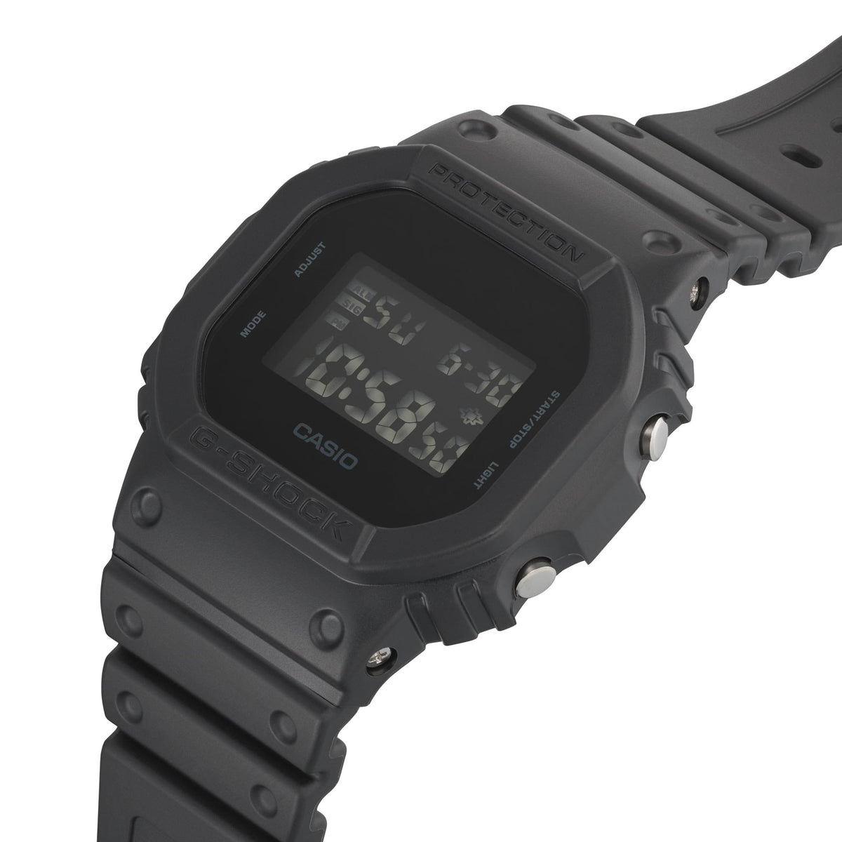 Casio G-Shock DW-5600UBB-1D Matte Stealth Digital Watch – detail view