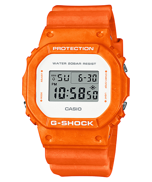 Casio G-Shock DW-5600WS-4DR Digital Square Watch – Semi-Transparent – front view