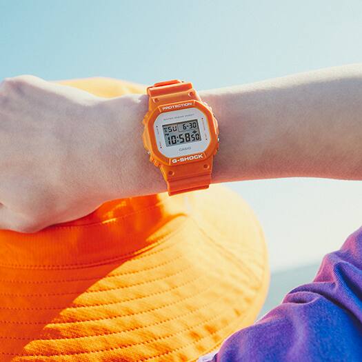 Casio G-Shock DW-5600WS-4DR Digital Square Watch – Semi-Transparent – lifestyle