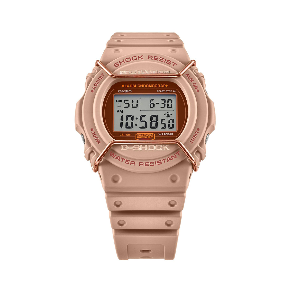 Casio G-Shock DW-5700PT-5DR Tone-on-Tone Digital Watch – front detail
