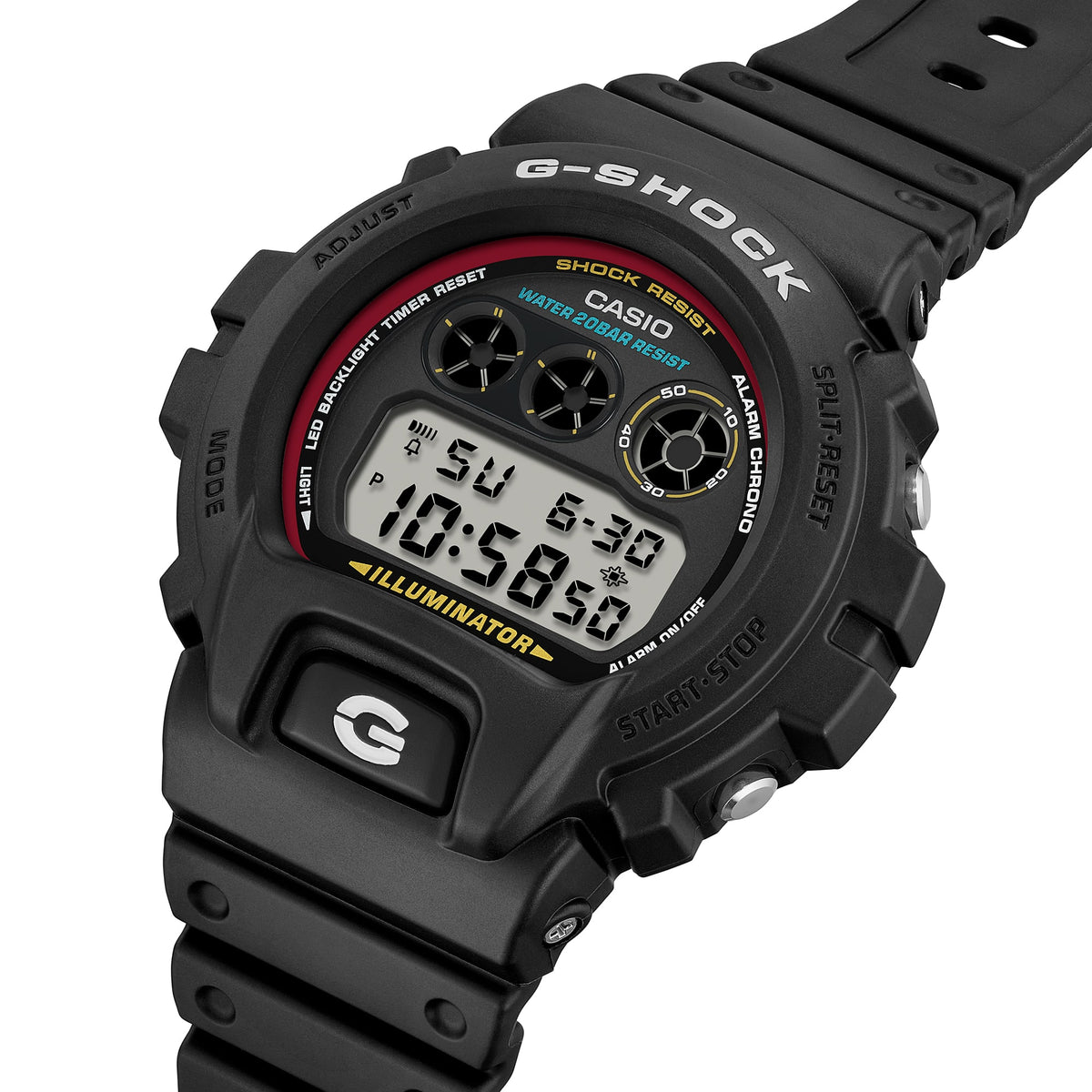 Casio G-Shock DW-6900RL-1DR Original Colours Three-Eye Watch – detail view
