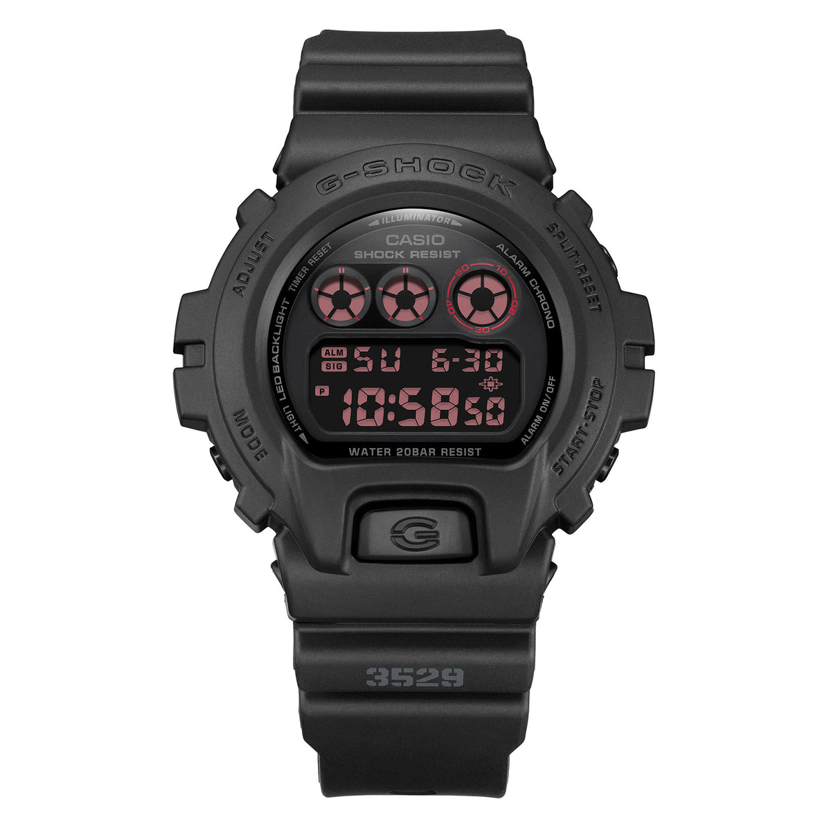 Casio G-Shock DW-6900UMS-1D 6900 Series Digital Watch – Black – angle view