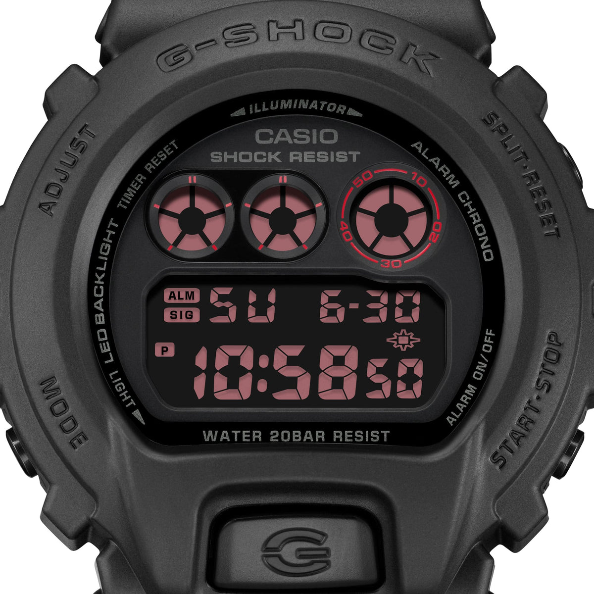 Casio G-Shock DW-6900UMS-1D 6900 Series Digital Watch – Black – angle view