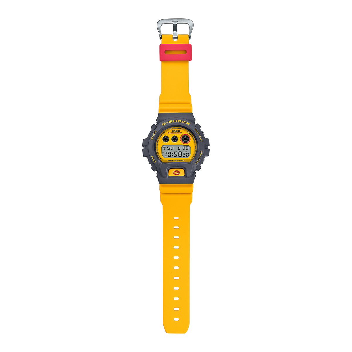 Casio G-Shock DW-6900Y-9DR 90s Sport Digital Watch – Yellow – angle view