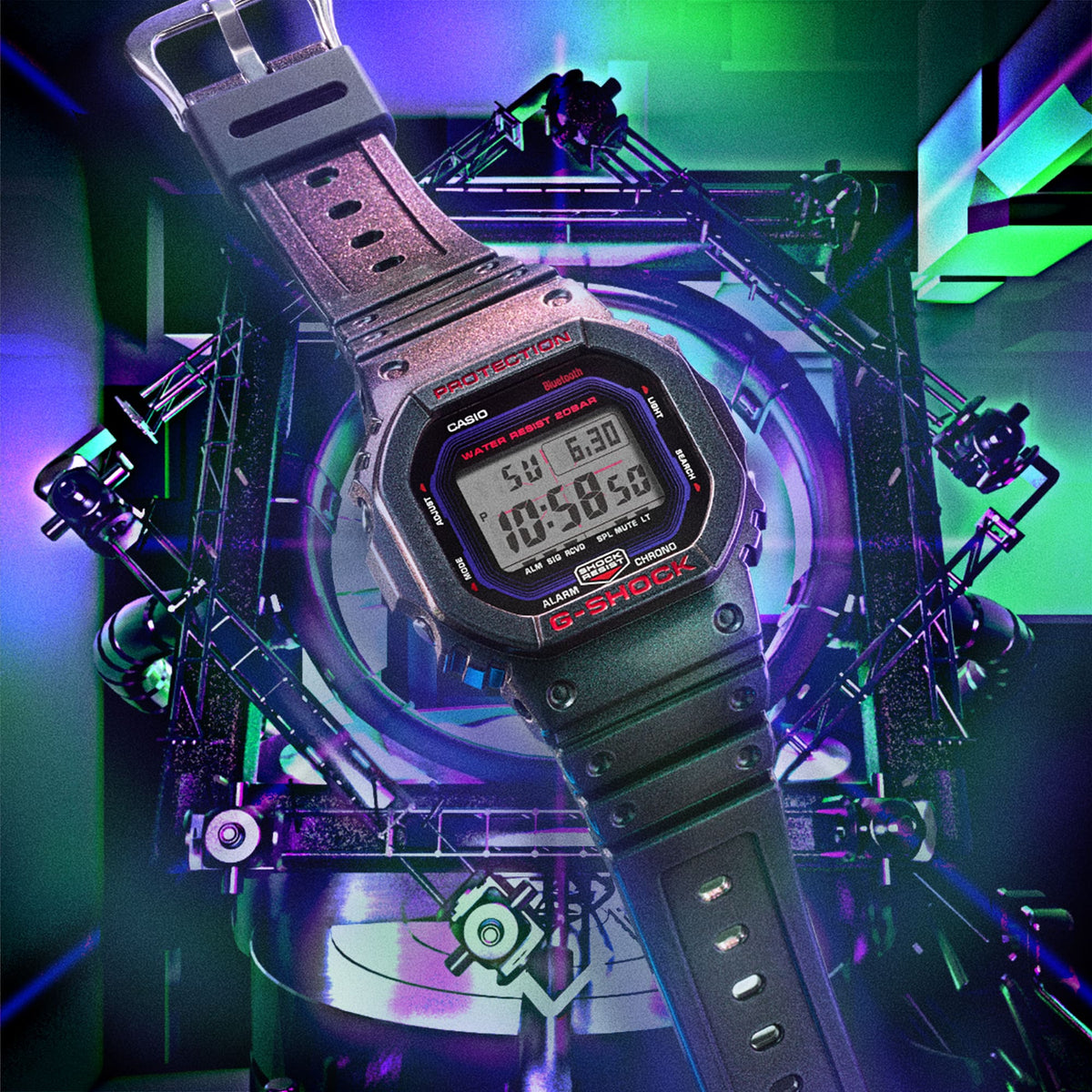 Casio G-Shock DW-B5600AH-6D Bluetooth Digital Watch – detail view