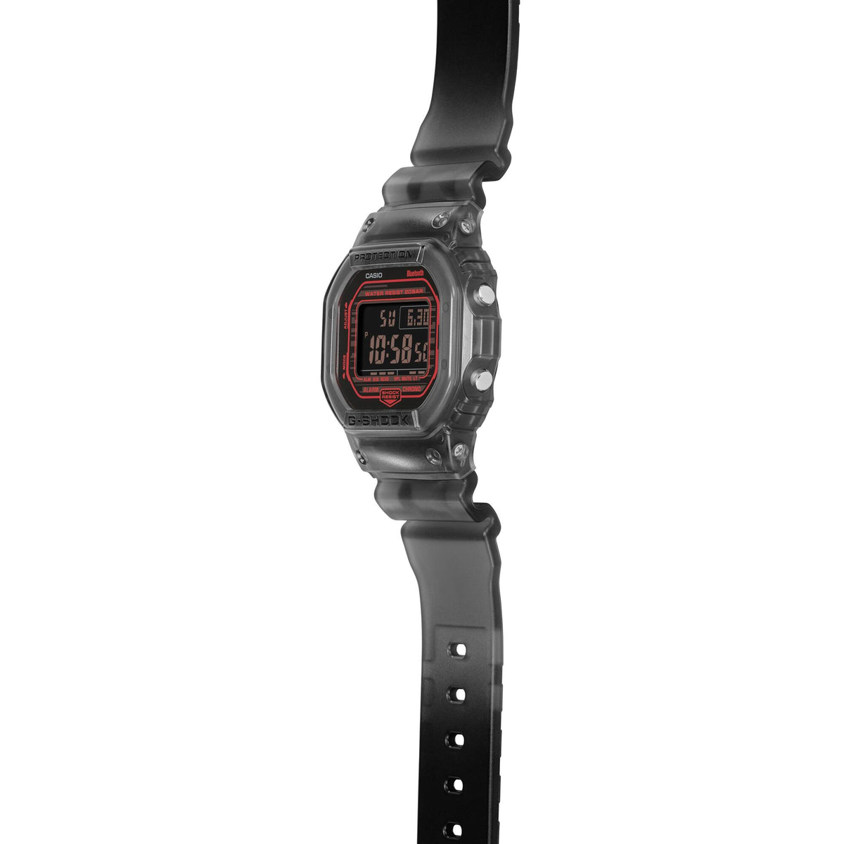 Casio G-Shock DW-B5600G-1D Bluetooth Translucent Digital Watch – detail view