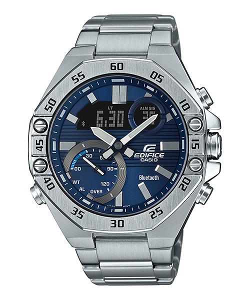 Casio Edifice ECB-10D-2ADF Bluetooth Solar Watch – Black – front view