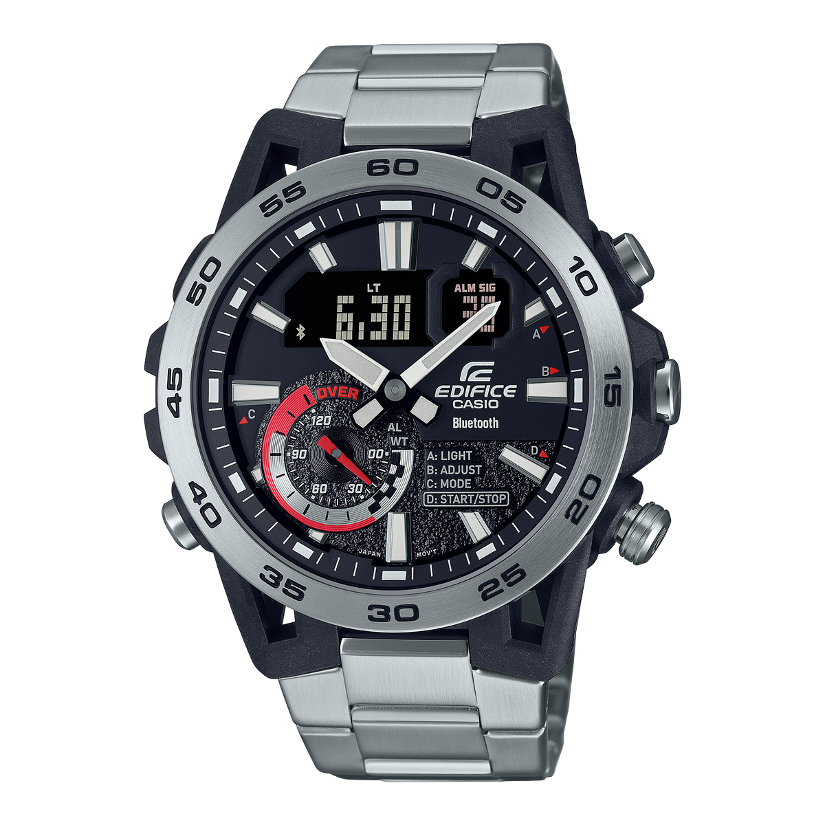 Casio Edifice ECB-40D-1ADF Bluetooth Solar Watch – Black – front view