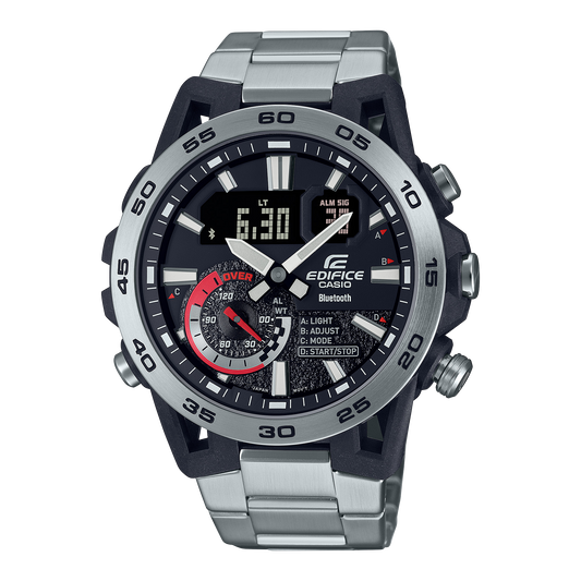 Casio Edifice ECB-40D-1ADF Bluetooth Solar Watch – Black – front view