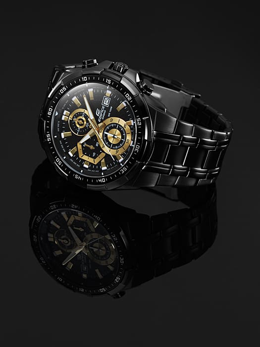Casio Edifice EFR-539BK-1AVUDF Chronograph Watch – Black – angle view