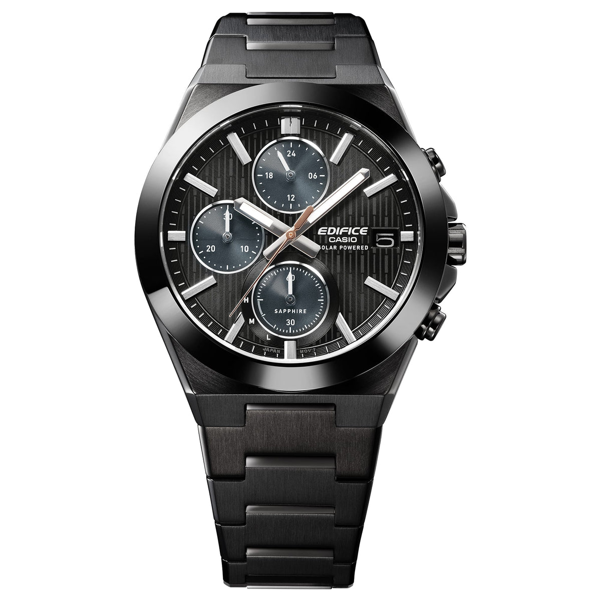 Casio Edifice EFS-S650DC-1ADF Solar Sapphire Premium Chronograph Watch – dial close-up