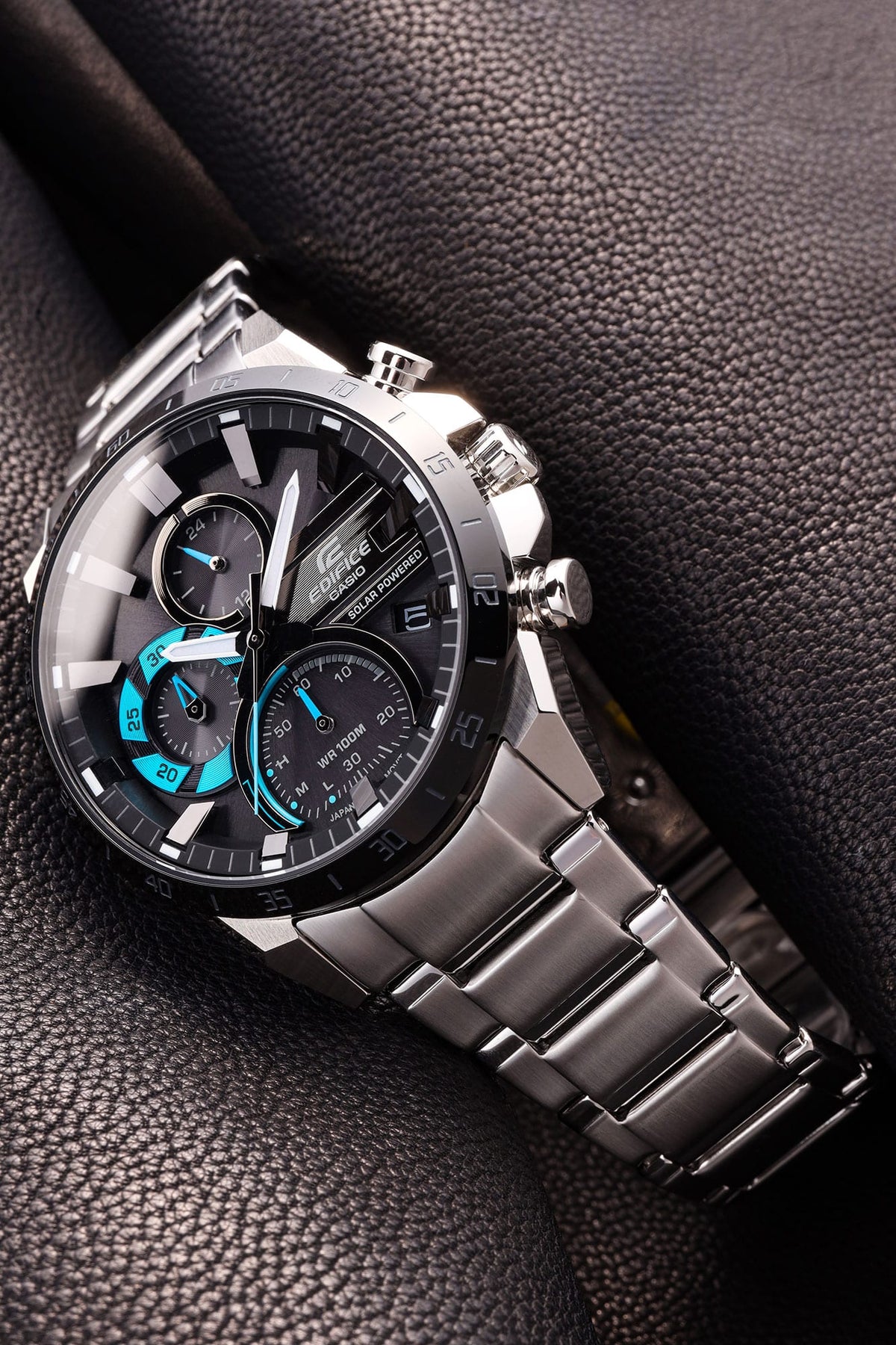 Casio Edifice EQS-940DB-1BVUDF Solar Sapphire Premium Analog Watch – Blue – angle view
