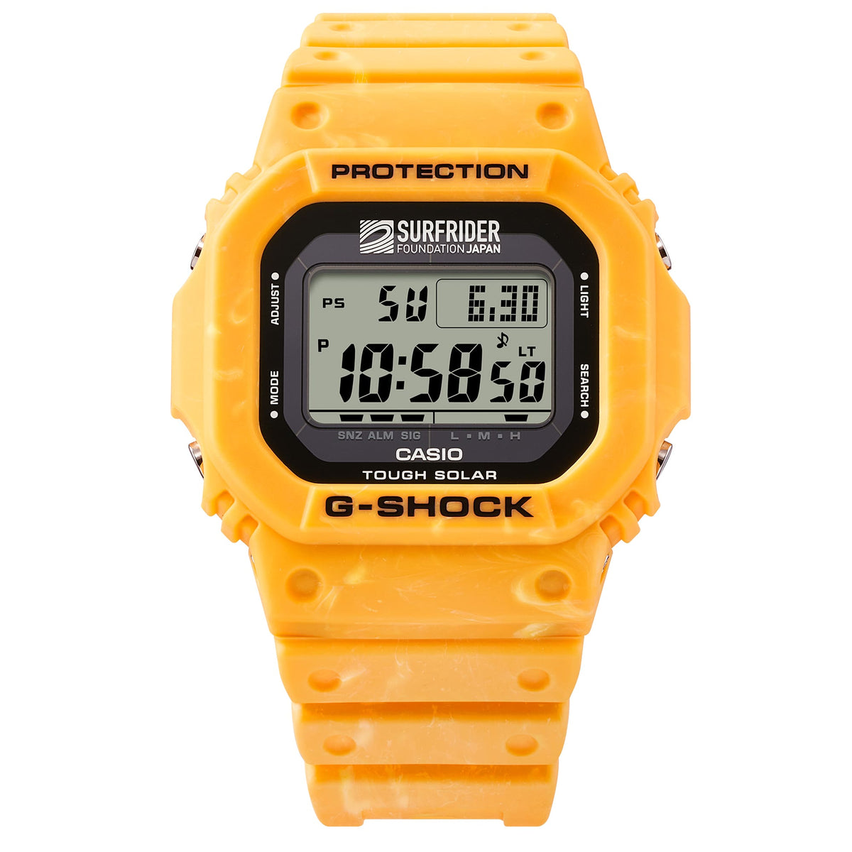 Casio G-Shock G-5600SFJ-9D Surfrider Tough Solar Digital Watch – front detail