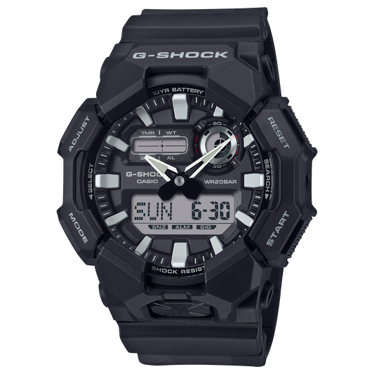 Casio G-Shock GA-010-1ADR Analog-Digital Watch – Black Carbon – front view
