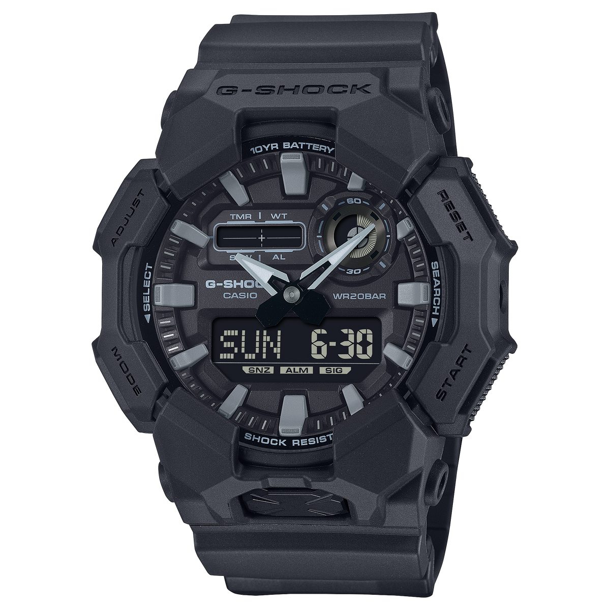 Casio G-Shock GA-010-1A1DR Analog-Digital Watch – White – front view